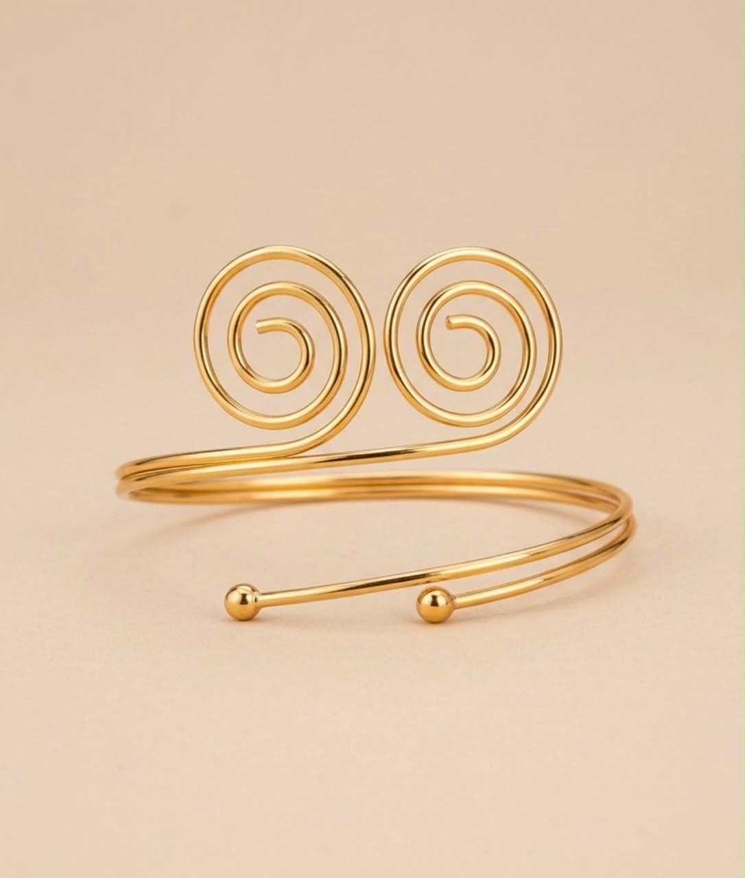 Spiral minimal gold armcuff 249