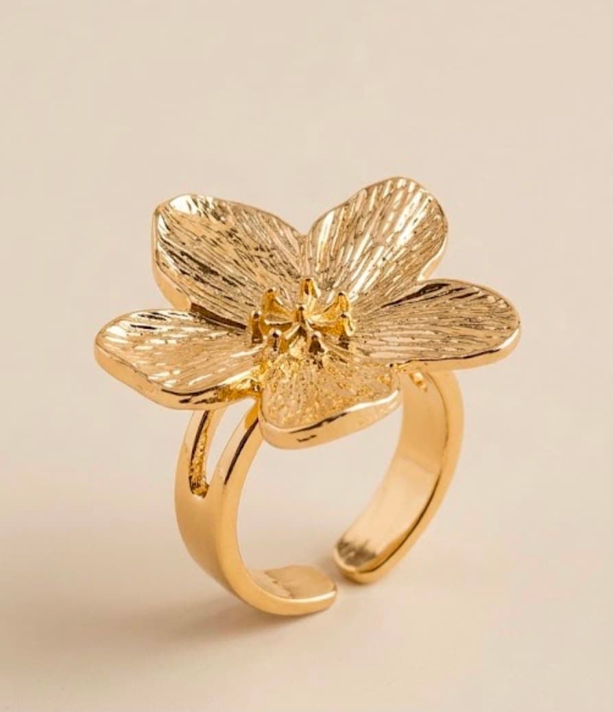 Gold Blossom Open Ring